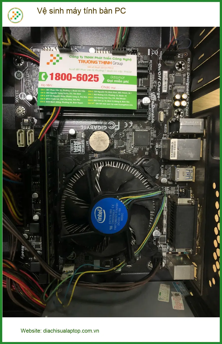 Anh Nam kỹ sư tìm địa điểm vệ sinh máy tính bàn PC Quận Bình Tân ảnh thực tế 1