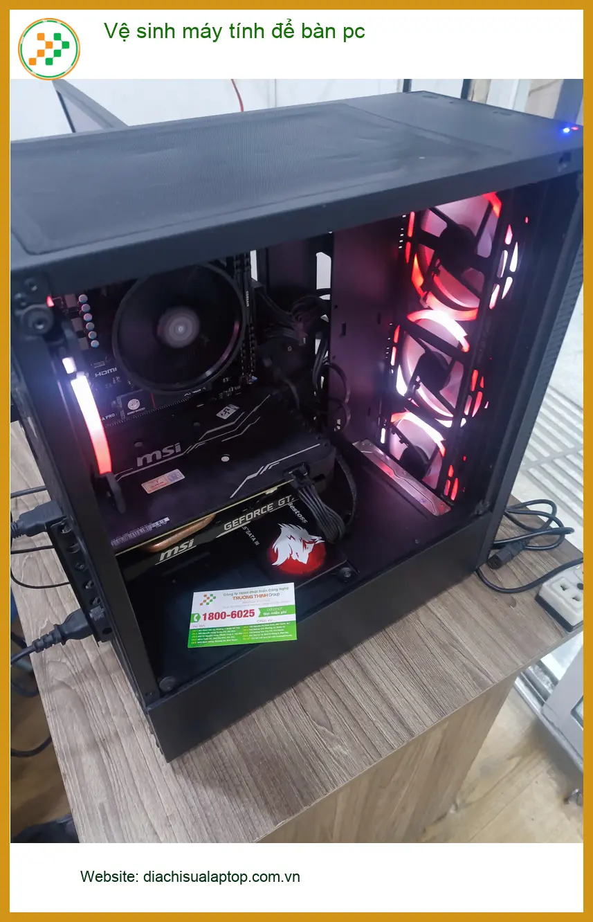 Cô Mai ở Tân Phú hết tiếng ồn sau khi vệ sinh máy tính để bàn PC ảnh thực tế 1