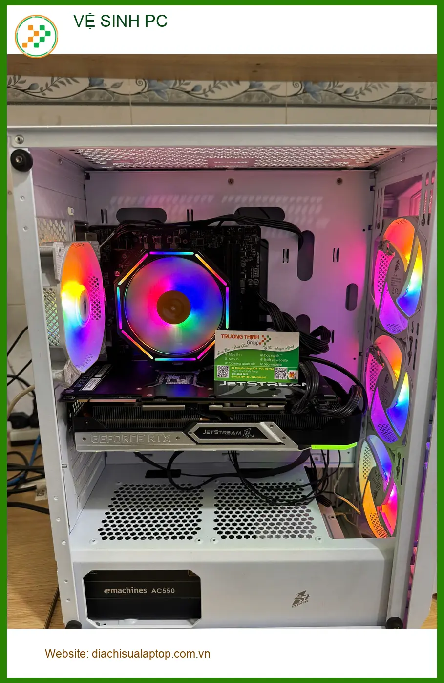 Anh Quân game streamer hài lòng với dịch vụ vệ sinh PC Quận 9 uy tín ảnh thực tế 1