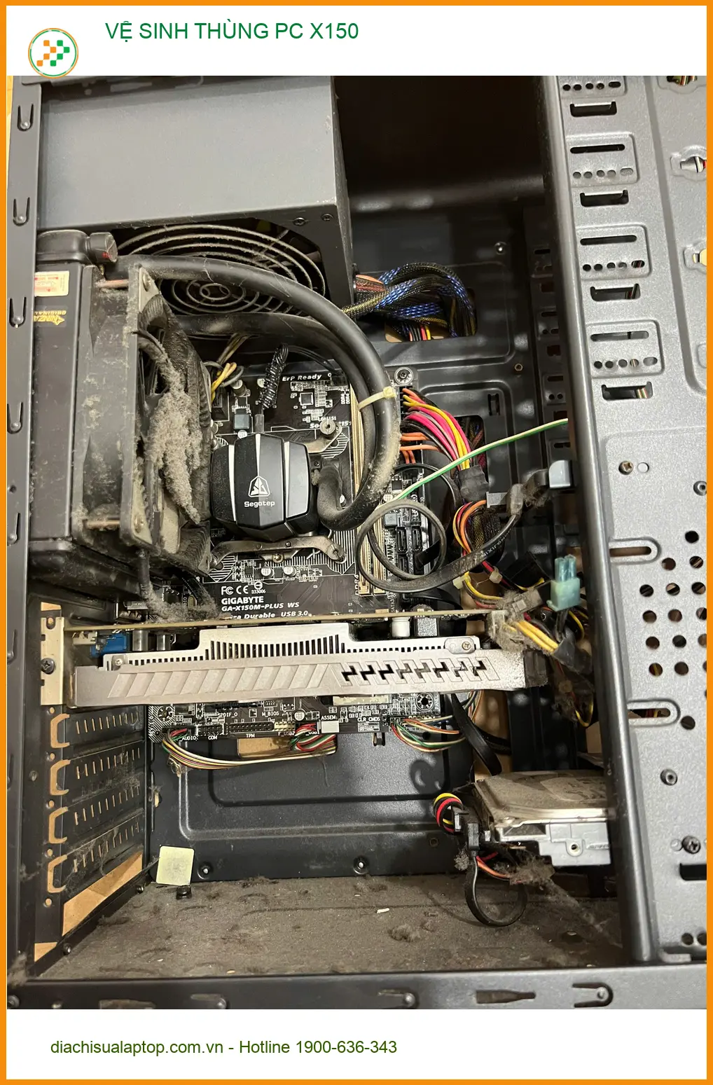 Anh Quân nhân viên IT ở Quận Gò Vấp và câu chuyện vệ sinh thùng PC X150 ảnh thực tế 1