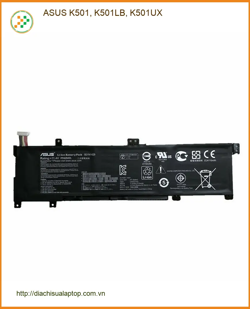 Pin Laptop ASUS K501, K501LB, K501UX - Thay Pin Laptop Nhanh TPHCM