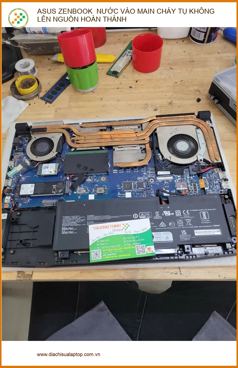 Chú Tấn sửa ASUS Zenbook hư main, mất nguồn do nước Quận Phú Nhuận ảnh thực tế 1