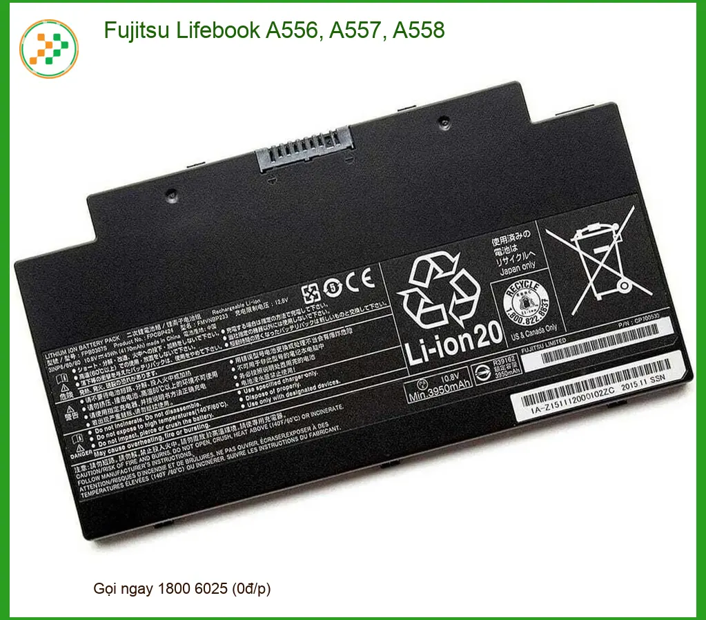 Pin Laptop Fujitsu Lifebook A556, A557, A558 - Thay Lấy Liền TPHCM, Giá Rẻ