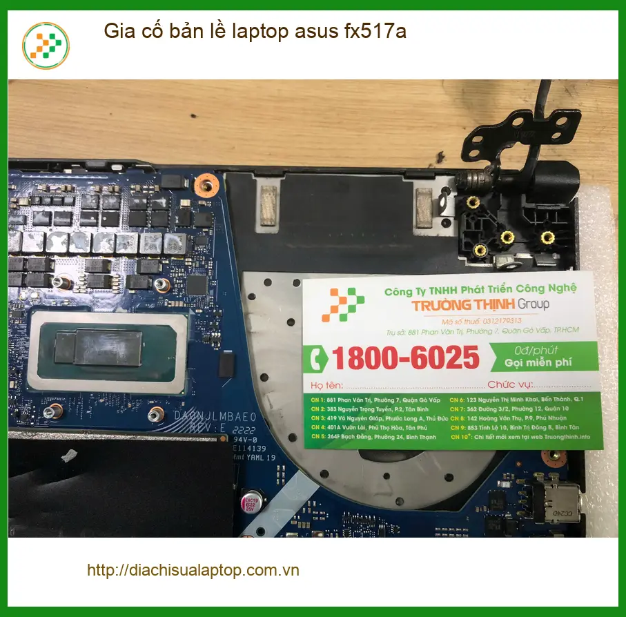 Chị Hằng giáo viên gia cố bản lề laptop asus fx517a Quận Bình Tân ảnh thực tế 1