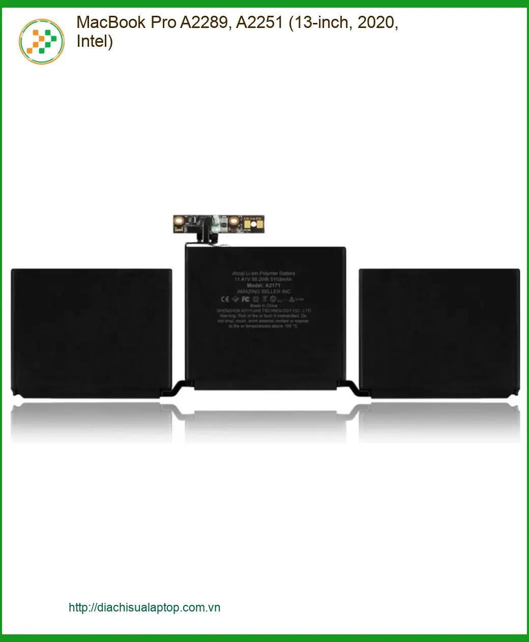 Pin Laptop MacBook Pro A2289 A2251 - Trung Tâm Sửa Chữa Laptop Uy Tín TPHCM