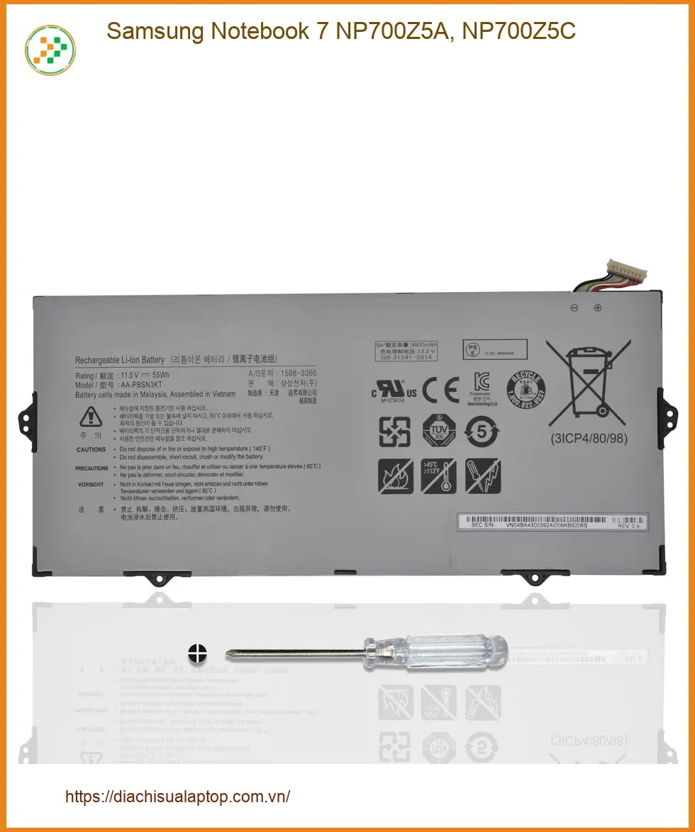 Pin Laptop Samsung Notebook 7 - Địa Chỉ Thay Pin Laptop Uy Tín TPHCM