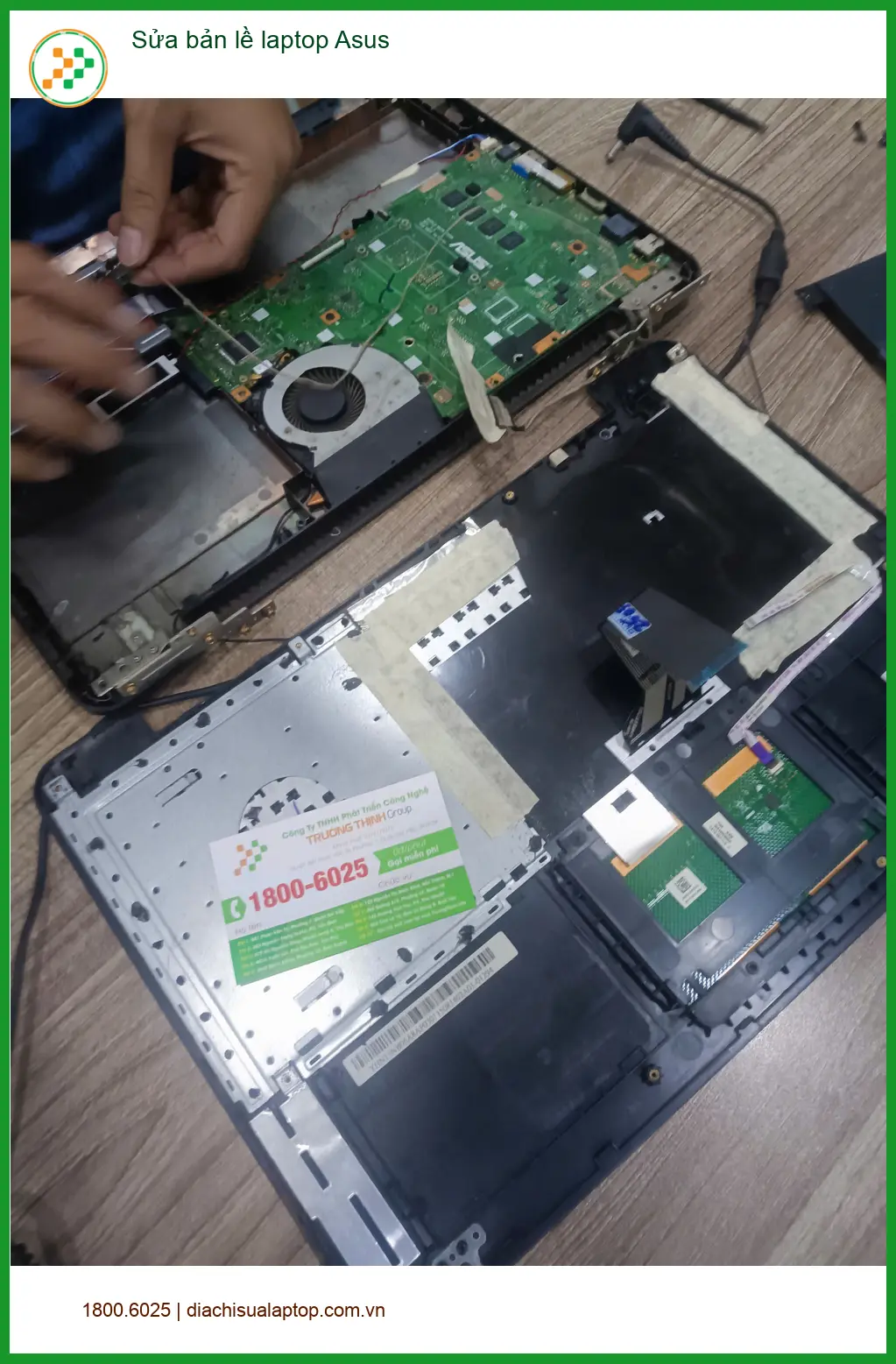 Chị Minh nhân viên marketing tìm chỗ sửa bản lề laptop Asus Quận Tân Phú lấy liền ảnh thực tế 1