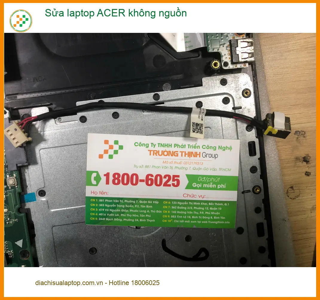 Trung tâm sửa laptop ACER không nguồn Quận Bình Tân - Cô Ngọc khắc phục cấp tốc ảnh thực tế 1