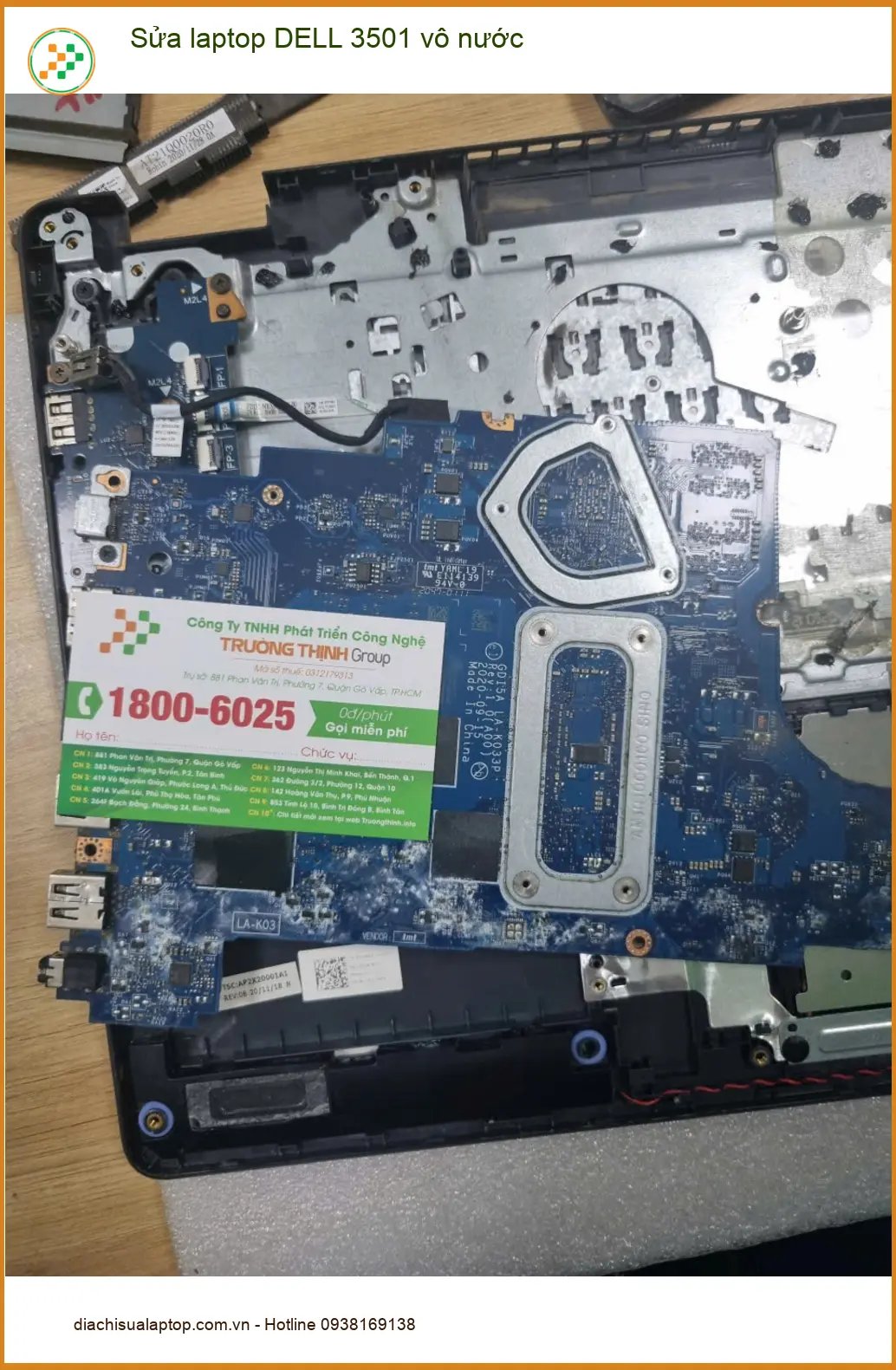 Chị Ngọc kỹ sư kiến trúc tìm trung tâm sửa laptop DELL 3501 vô nước Quận Bình Tân lấy ngay ảnh thực tế 1