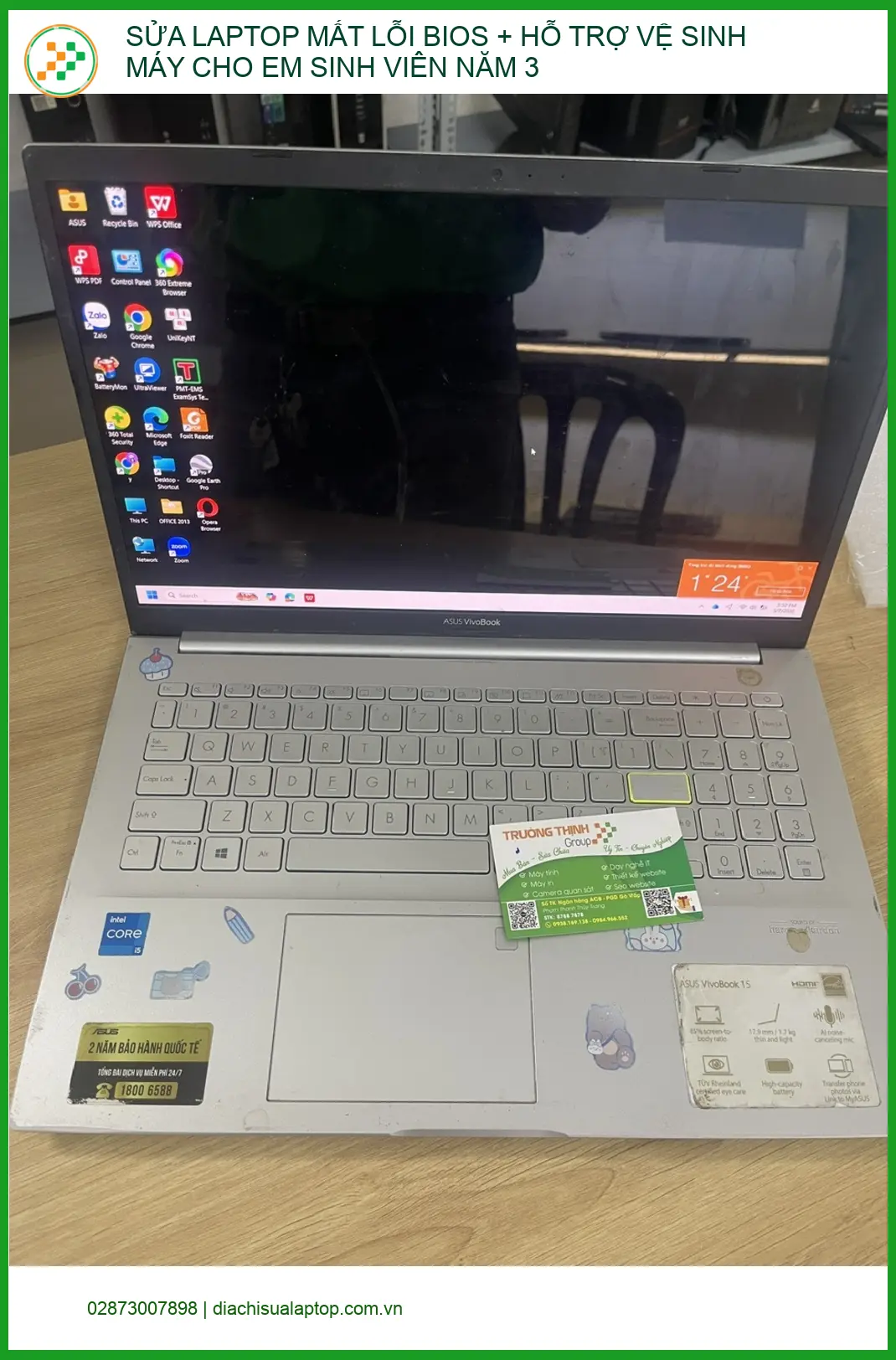 Bạn Giang sinh viên năm 3 Phú Nhuận tìm chỗ sửa laptop lỗi BIOS ảnh thực tế 1