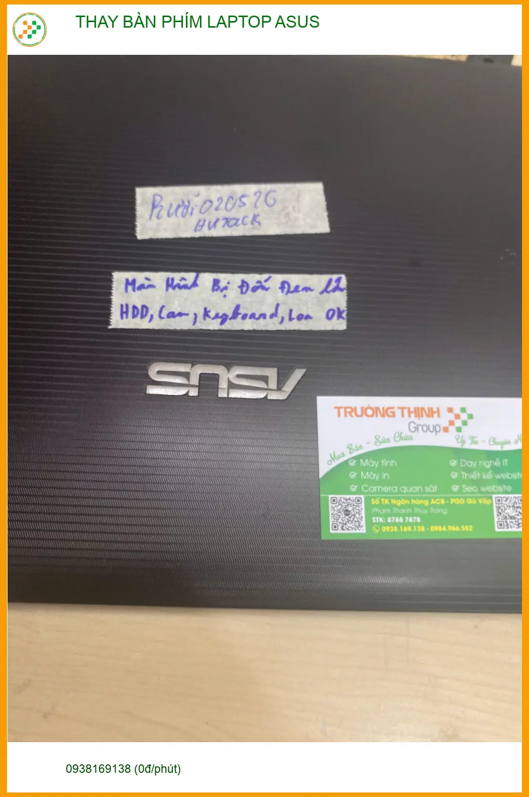 Địa điểm Thay bàn phím laptop ASUS Quận Gò Vấp - Chị Diệu Anh review ảnh thực tế 1