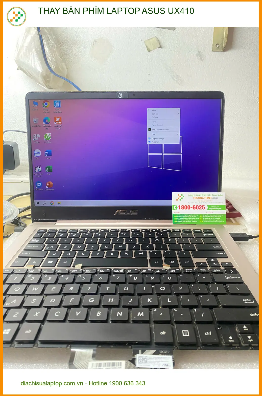 Thay bàn phím laptop Asus UX410 Quận Gò Vấp lấy liền - Cô Diễm review ảnh thực tế 1