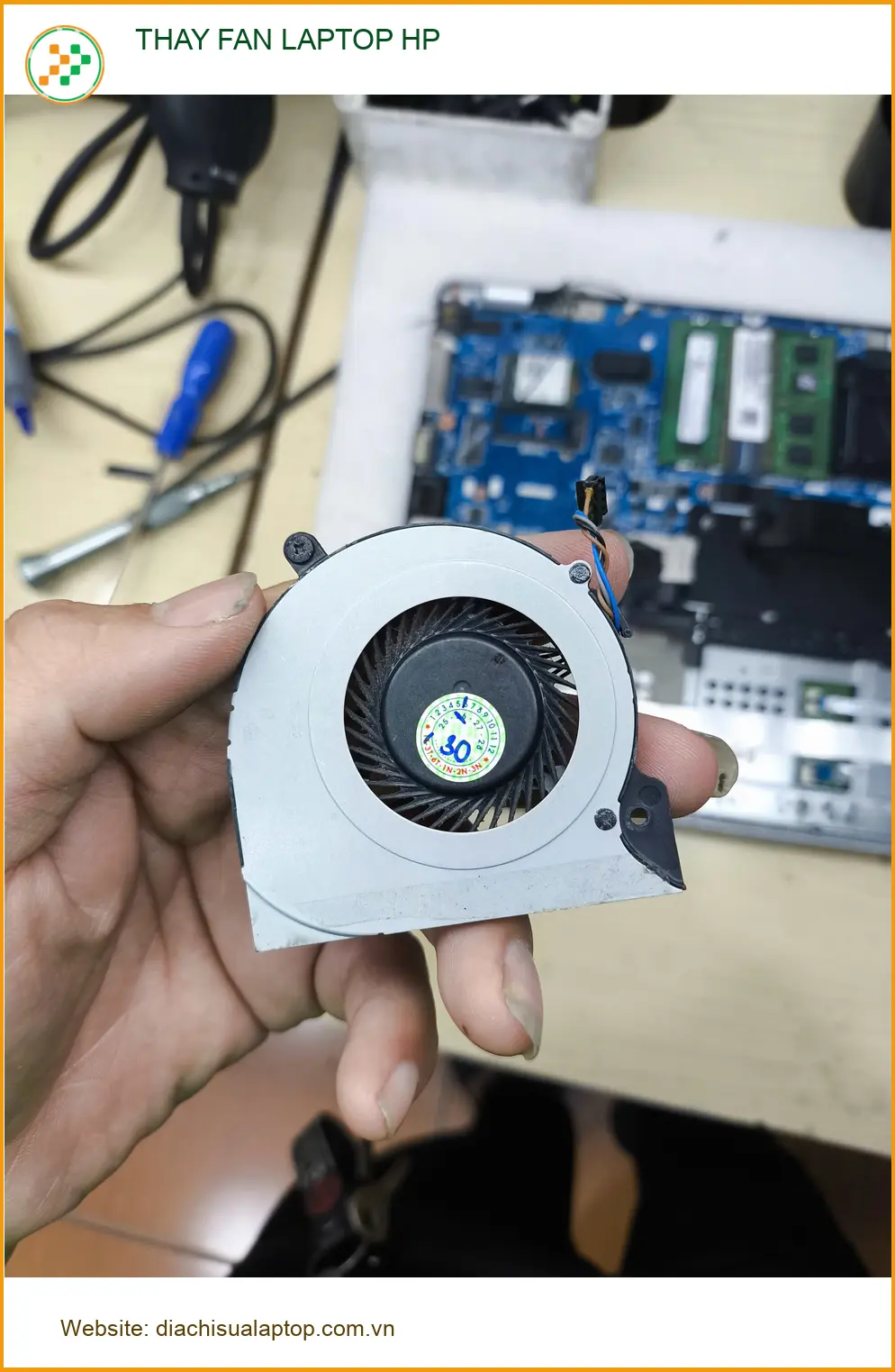 Dịch vụ thay fan laptop HP Gò Vấp lấy ngay - Chị Thảo nhân viên văn phòng cần gấp ảnh thực tế 2