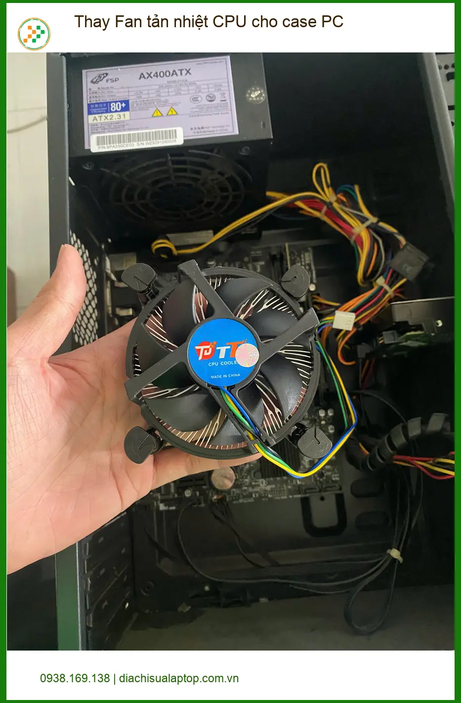 Chị Trâm quạt kêu to gây mất tập trung - thay fan tản nhiệt CPU cho case PC Quận 7 ảnh thực tế 1