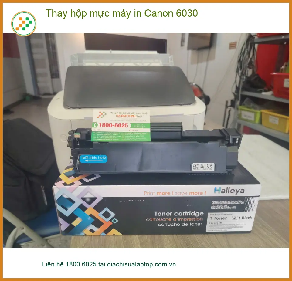 Anh Khang kế toán tìm dịch vụ thay hộp mực máy in Canon 6030 Quận 7 uy tín ảnh thực tế 1