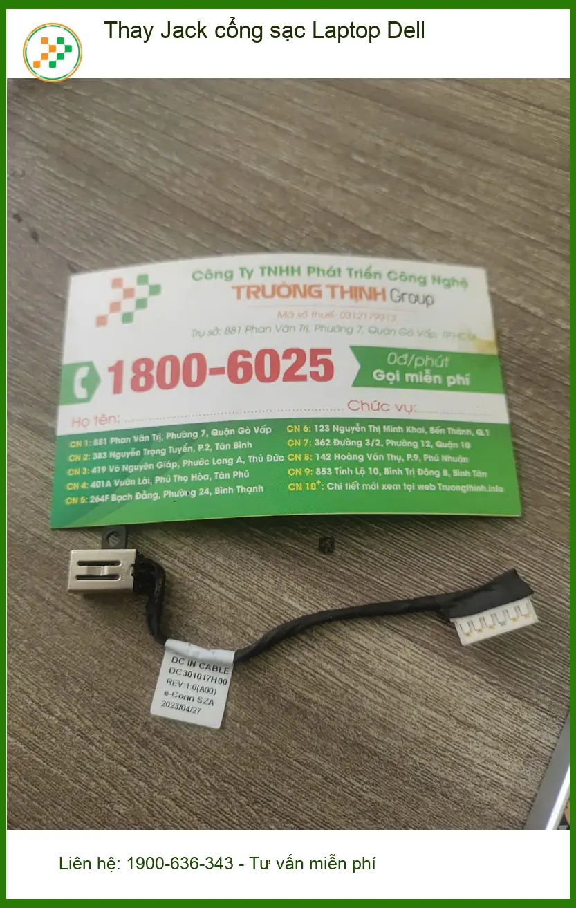 Chị Trâm kế toán cần Thay Jack cổng sạc Laptop Dell Quận 7 lấy liền ảnh thực tế 1