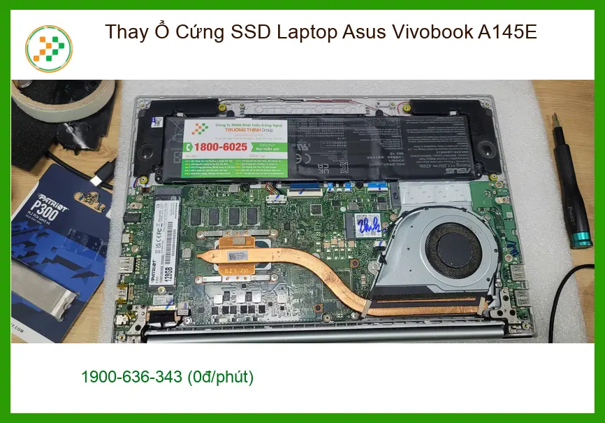 Ông Phước chủ doanh nghiệp thay SSD Asus Vivobook A145E Quận Bình Tân lấy liền ảnh thực tế 1