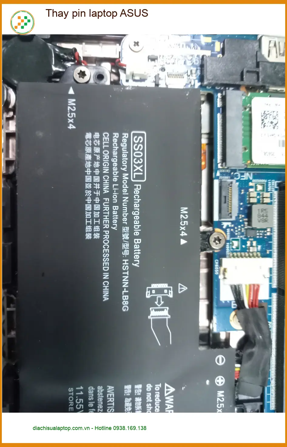 Anh Kiên kỹ sư tìm chỗ thay pin laptop ASUS Quận Bình Tân lấy ngay ảnh thực tế 1
