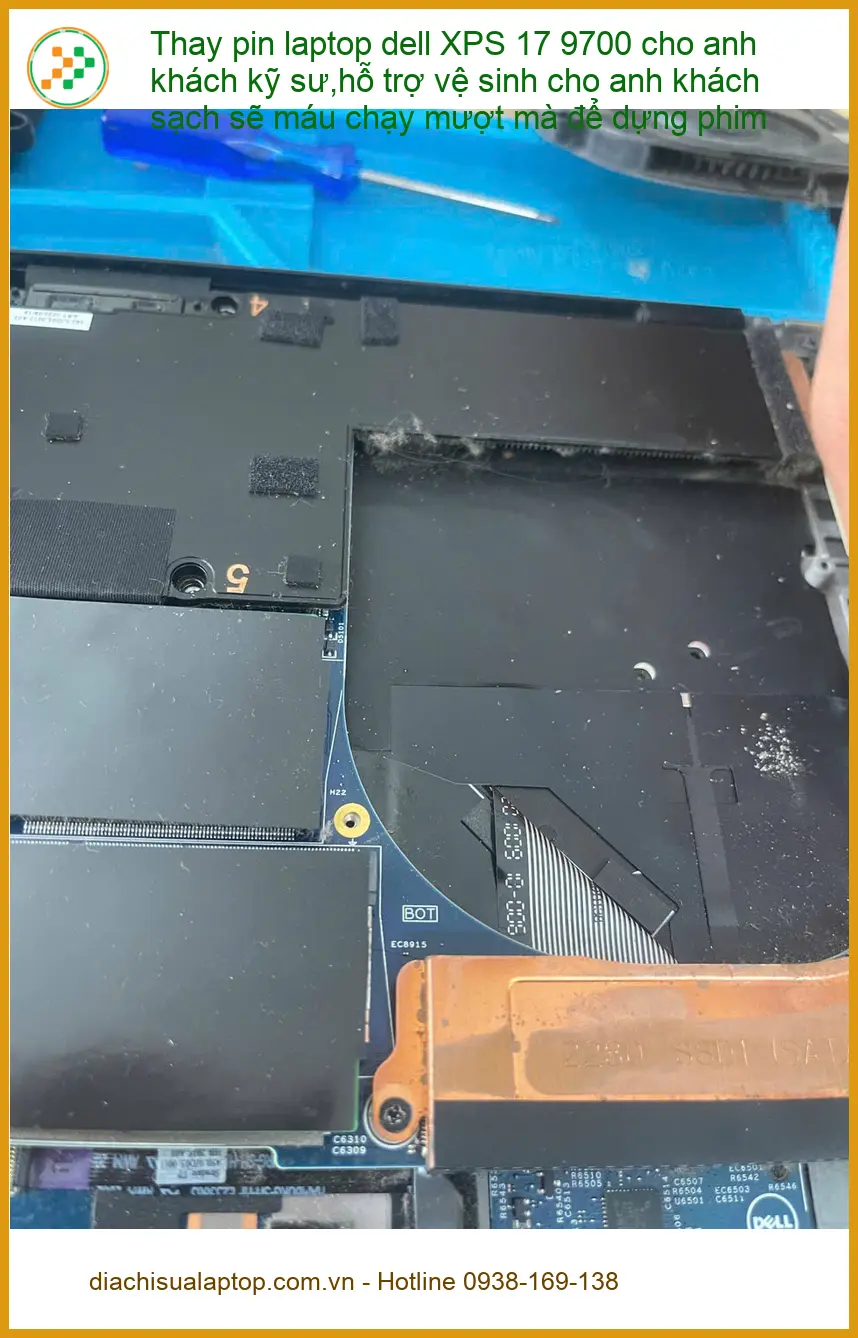 Dịch vụ Thay pin laptop Dell XPS 17 9700 Phú Nhuận - Chị Hạnh nhà báo. ảnh thực tế 1