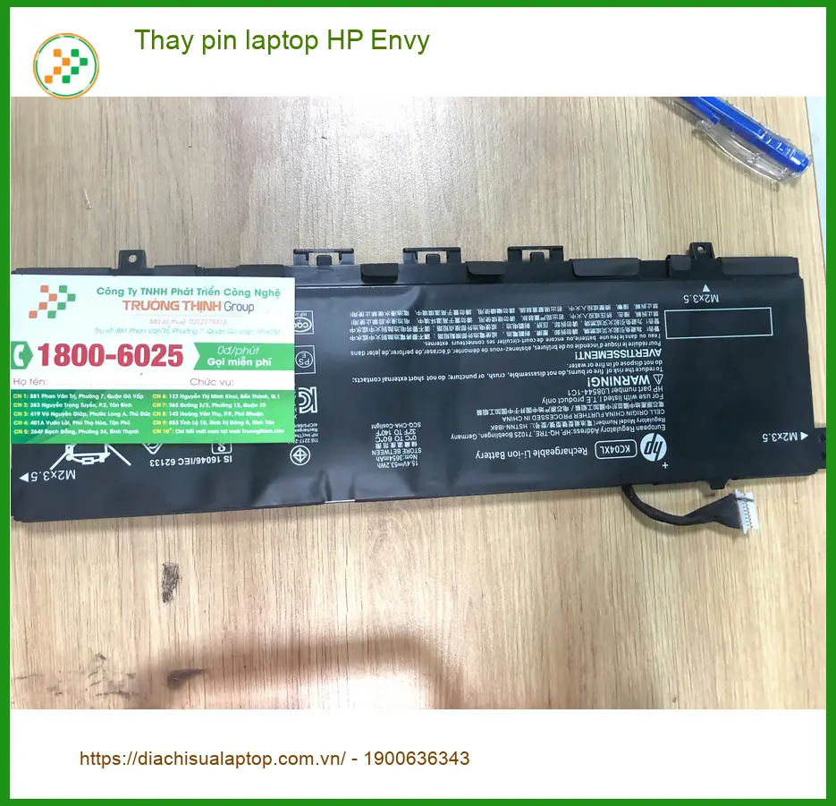 Anh Trọng kỹ sư tìm dịch vụ Thay pin laptop HP Envy Quận Bình Tân lấy ngay ảnh thực tế 1