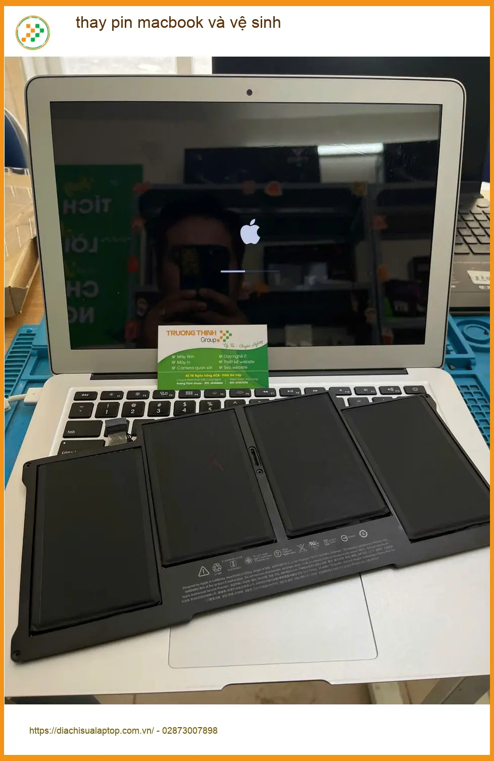 Anh Khải kiến trúc sư tìm nơi thay pin macbook, vệ sinh Quận Thủ Đức ảnh thực tế 1