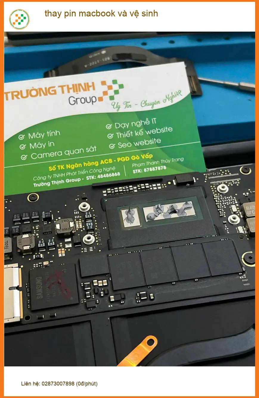 Anh Khải kiến trúc sư tìm nơi thay pin macbook, vệ sinh Quận Thủ Đức ảnh thực tế 2