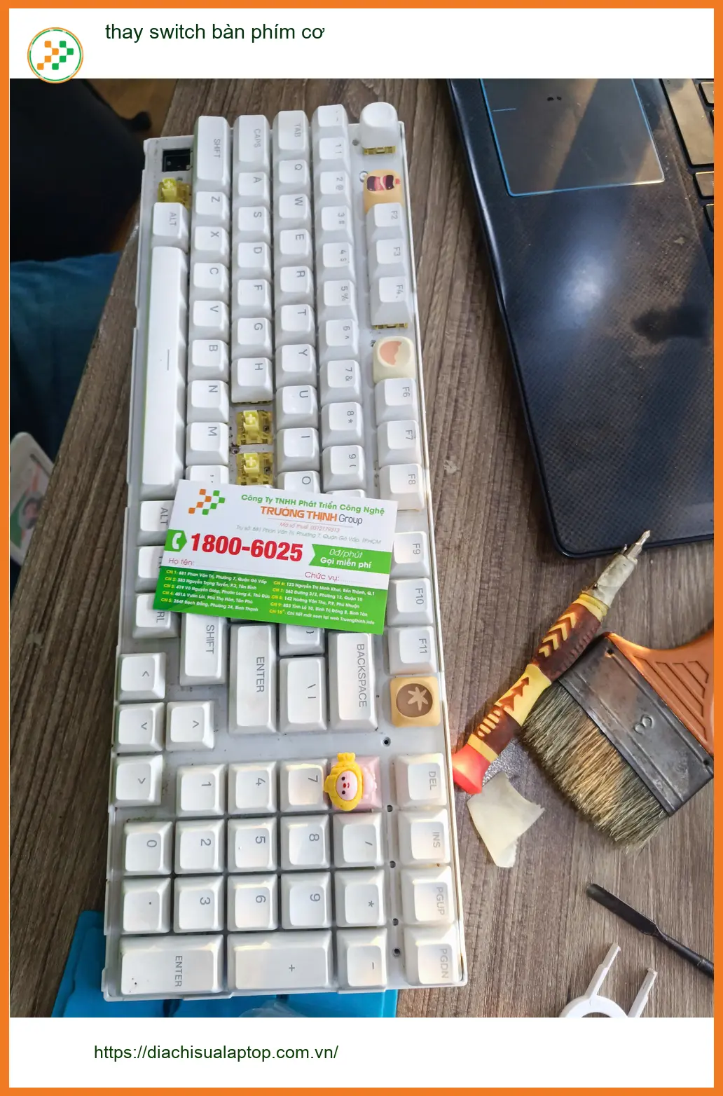 Chú Bảo game thủ ở Quận Tân Phú review dịch vụ thay switch bàn phím cơ ảnh thực tế 1