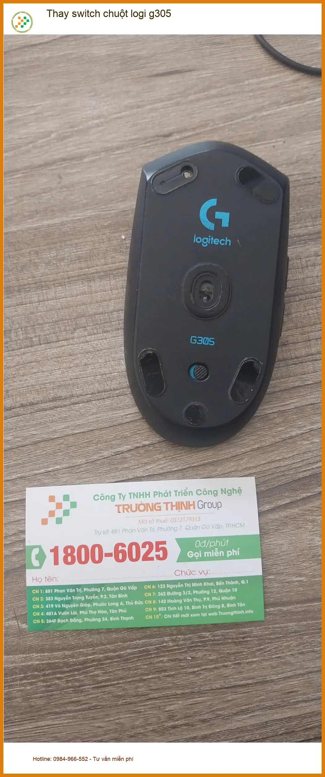 Địa chỉ thay switch chuột logi g305 Quận Tân Phú - Anh Minh game thủ review ảnh thực tế 1