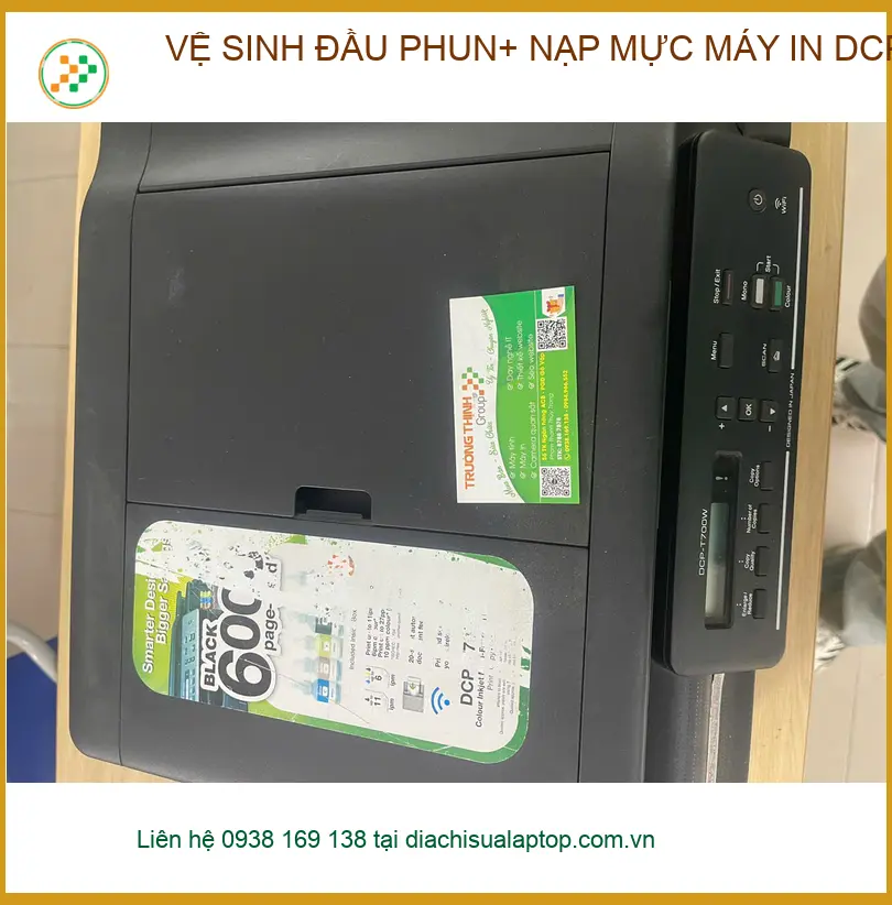 Anh Minh Khang Vệ sinh, nạp mực máy in DCP T7000W Phú Nhuận ảnh thực tế 1