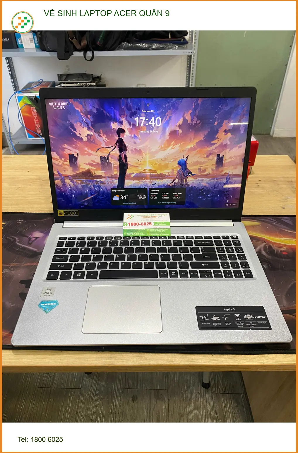 Địa điểm vệ sinh laptop Acer Quận 9 - Chị Phương giáo viên review máy hết nóng, êm ru ảnh thực tế 1