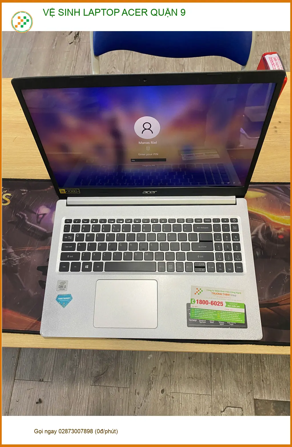 Địa điểm vệ sinh laptop Acer Quận 9 - Chị Phương giáo viên review máy hết nóng, êm ru ảnh thực tế 2