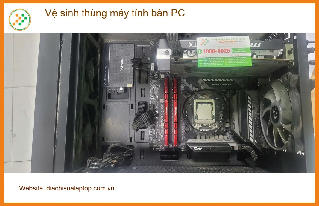 Chỗ vệ sinh thùng máy tính bàn PC Quận Bình Tân - Chị Thảo kế toán. ảnh thực tế 1