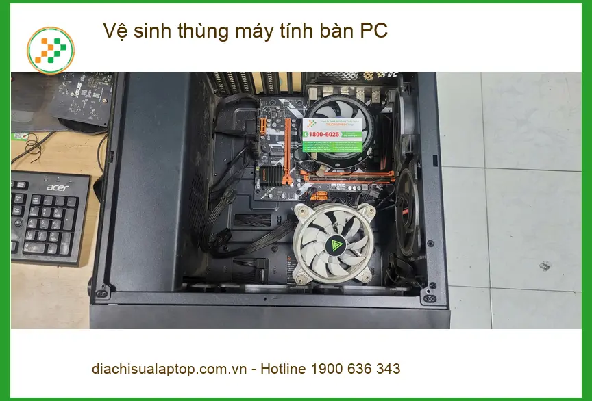 Tiệm vệ sinh PC Quận Bình Tân - Chú Vĩnh PC kêu to bất thường ảnh thực tế 1