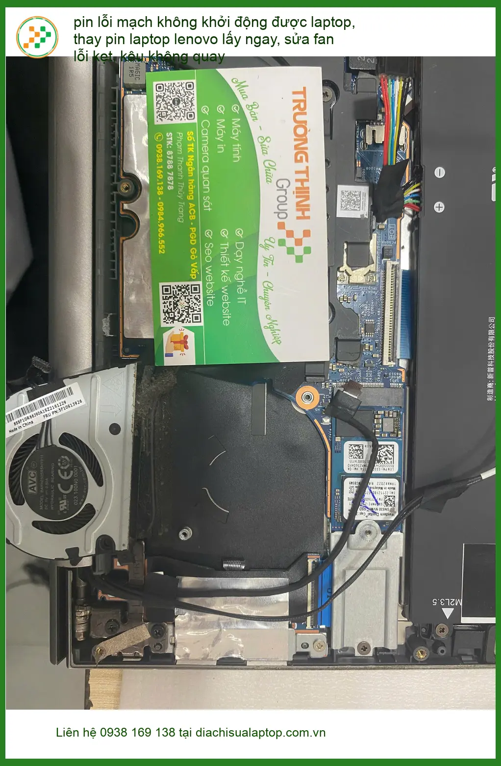 Tiệm sửa laptop Quận Bình Thạnh: Chị Diệp thay pin Lenovo, sửa fan kêu ảnh thực tế 1