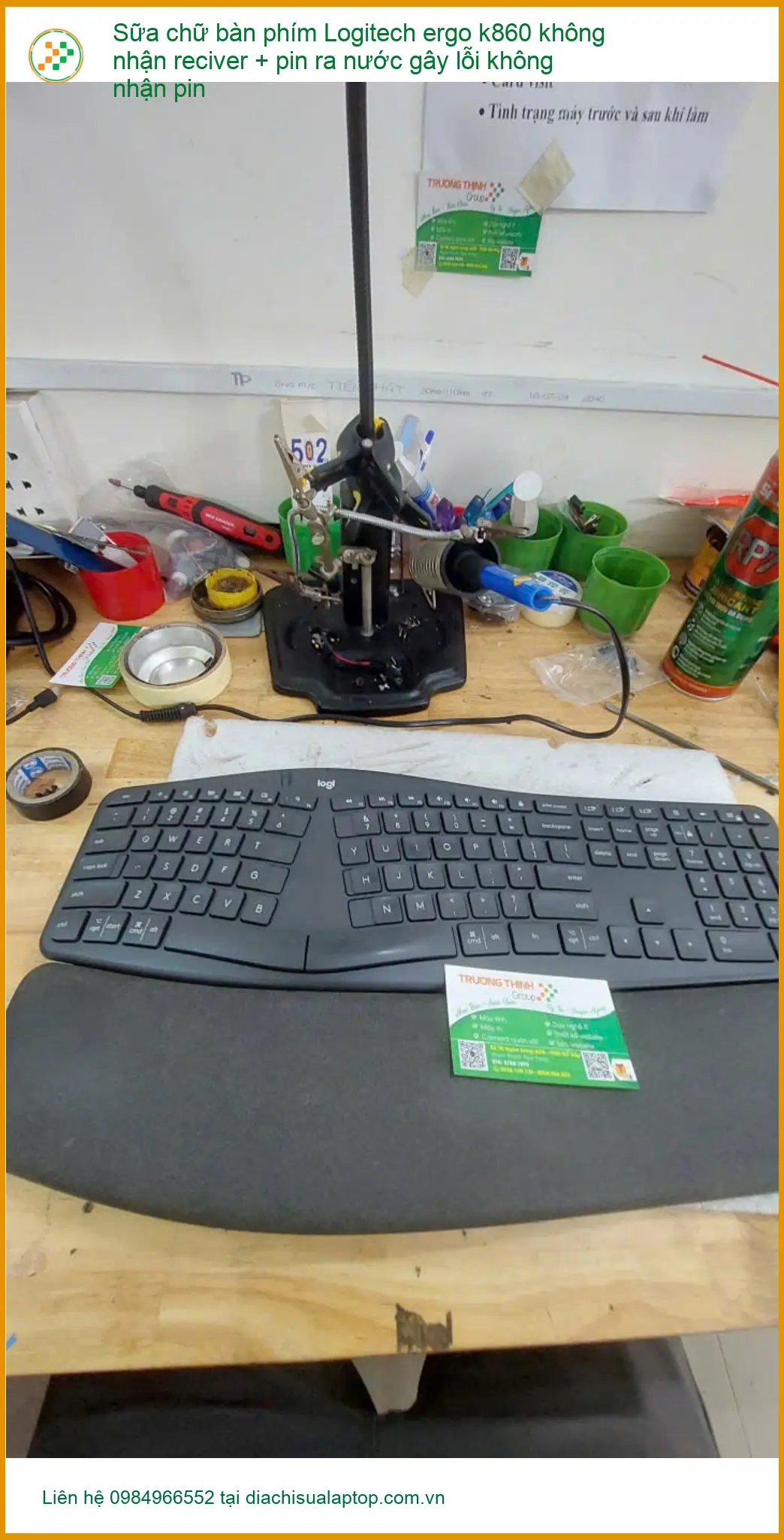 Anh Hải IT sửa bàn phím Logitech ergo k860 pin ra nước Quận Phú Nhuận ảnh thực tế 1