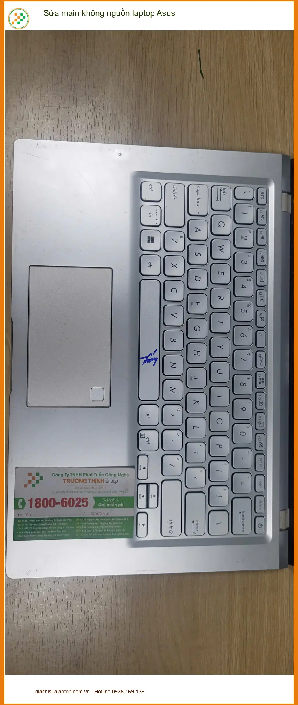 Anh Đức kiến trúc sư review Trung tâm sửa main không nguồn laptop Asus Quận Bình Tân ảnh thực tế 2