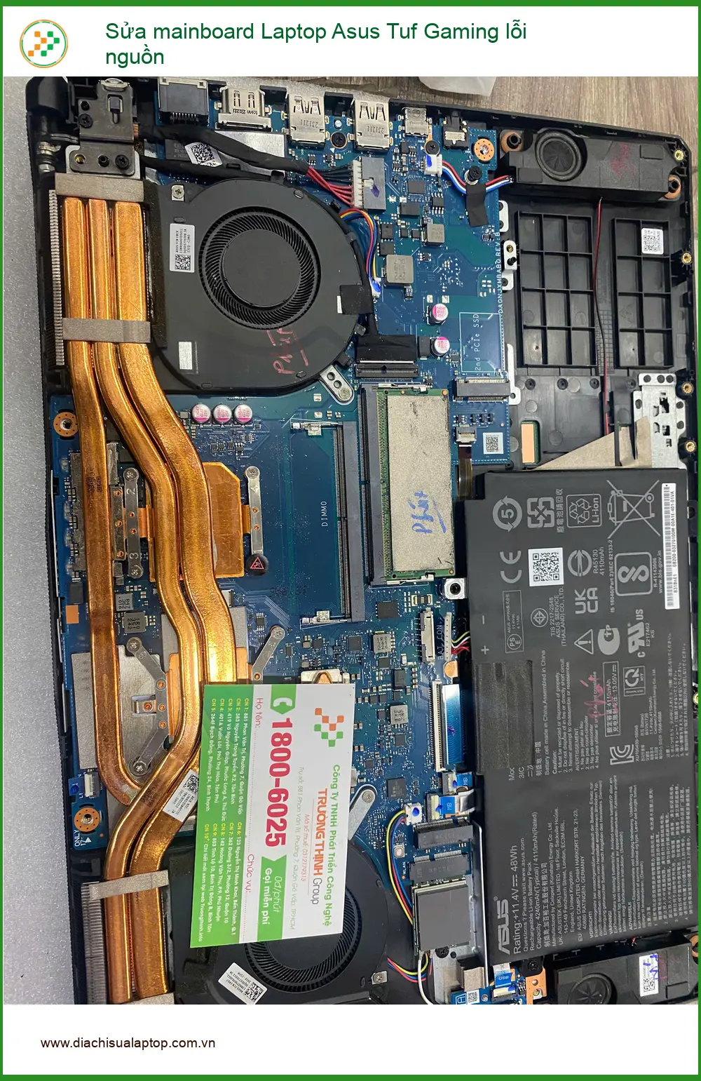 Chú Bách tìm nơi sửa mainboard Laptop Asus Tuf Gaming lỗi nguồn Quận 7 uy tín ảnh thực tế 2
