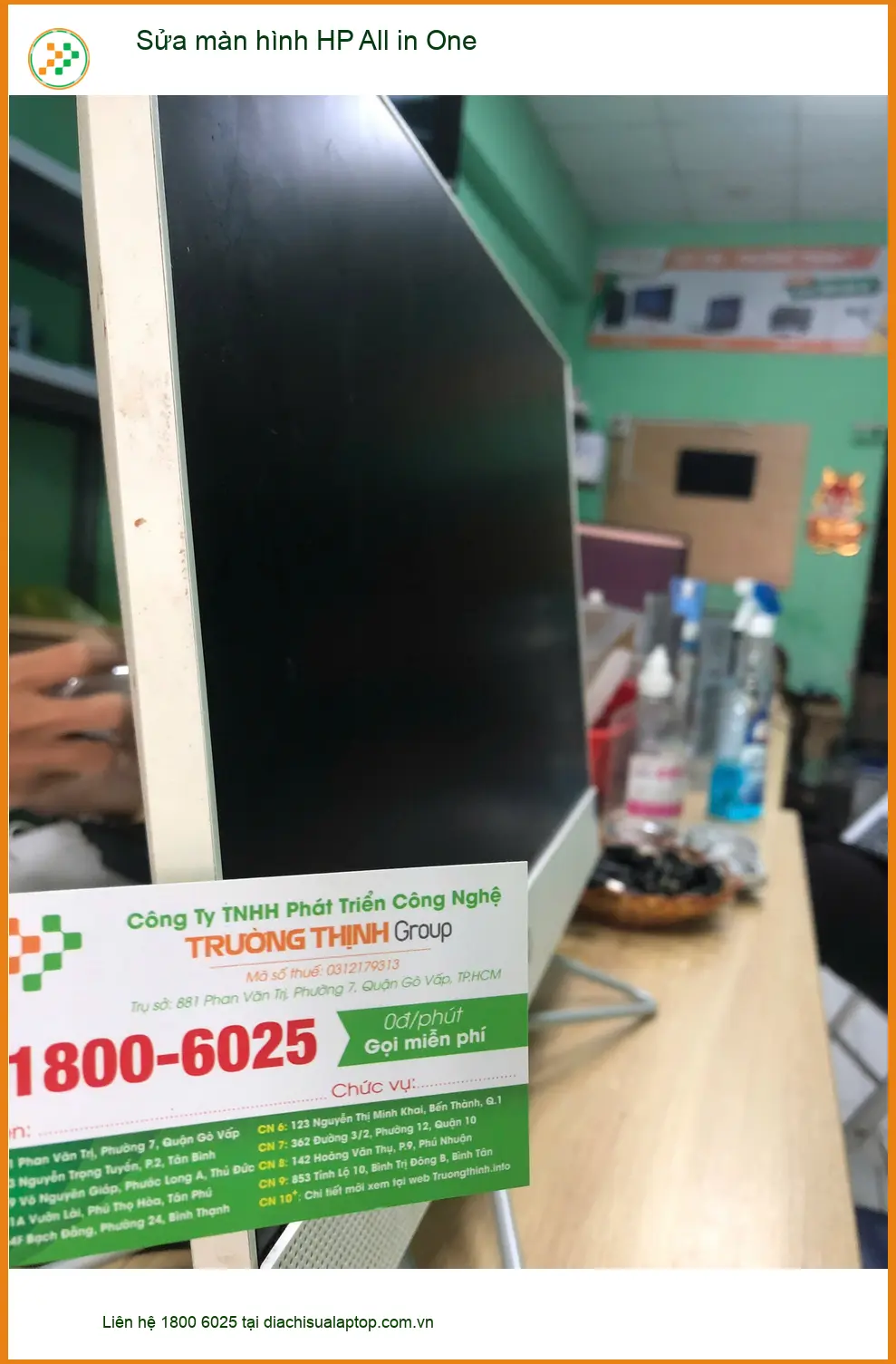 Cô Mai tìm địa điểm sửa màn hình HP All in One Quận Bình Tân ảnh thực tế 1
