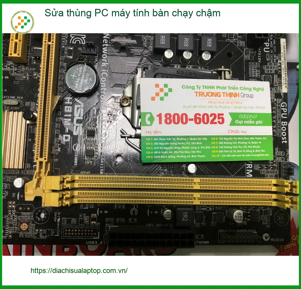 Cô Tuyết giáo viên nghỉ hưu tìm nơi sửa thùng PC chạy chậm Quận Bình Tân ảnh thực tế 1
