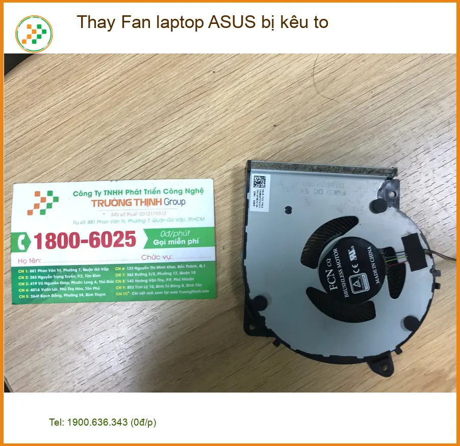 Anh Quân sinh viên - Thợ thay Fan laptop ASUS bị kêu to Quận Bình Tân ảnh thực tế 1