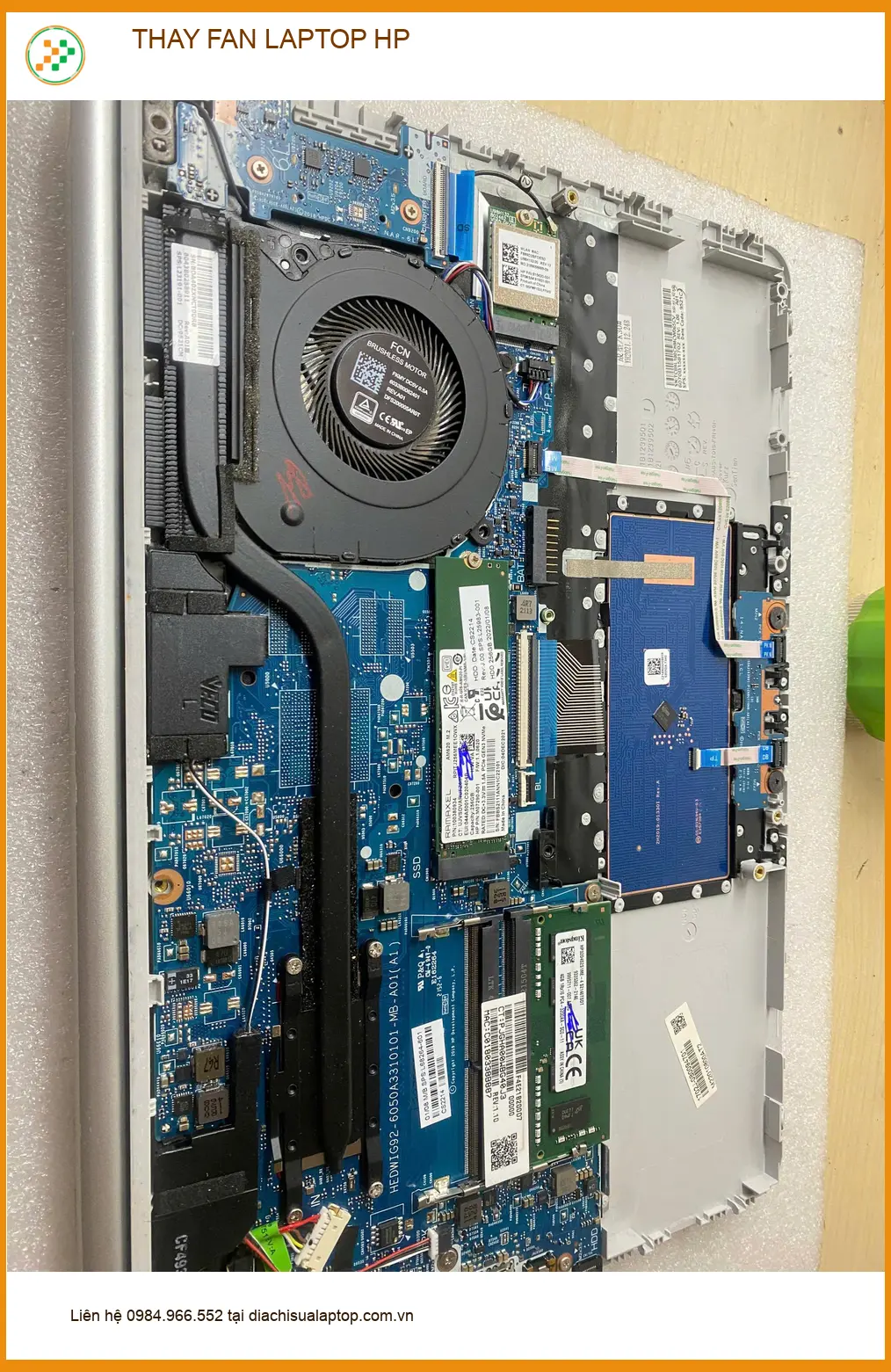 Dịch vụ thay fan laptop HP Quận Gò Vấp lấy ngay - Chị Thảo bận rộn hài lòng ảnh thực tế 1