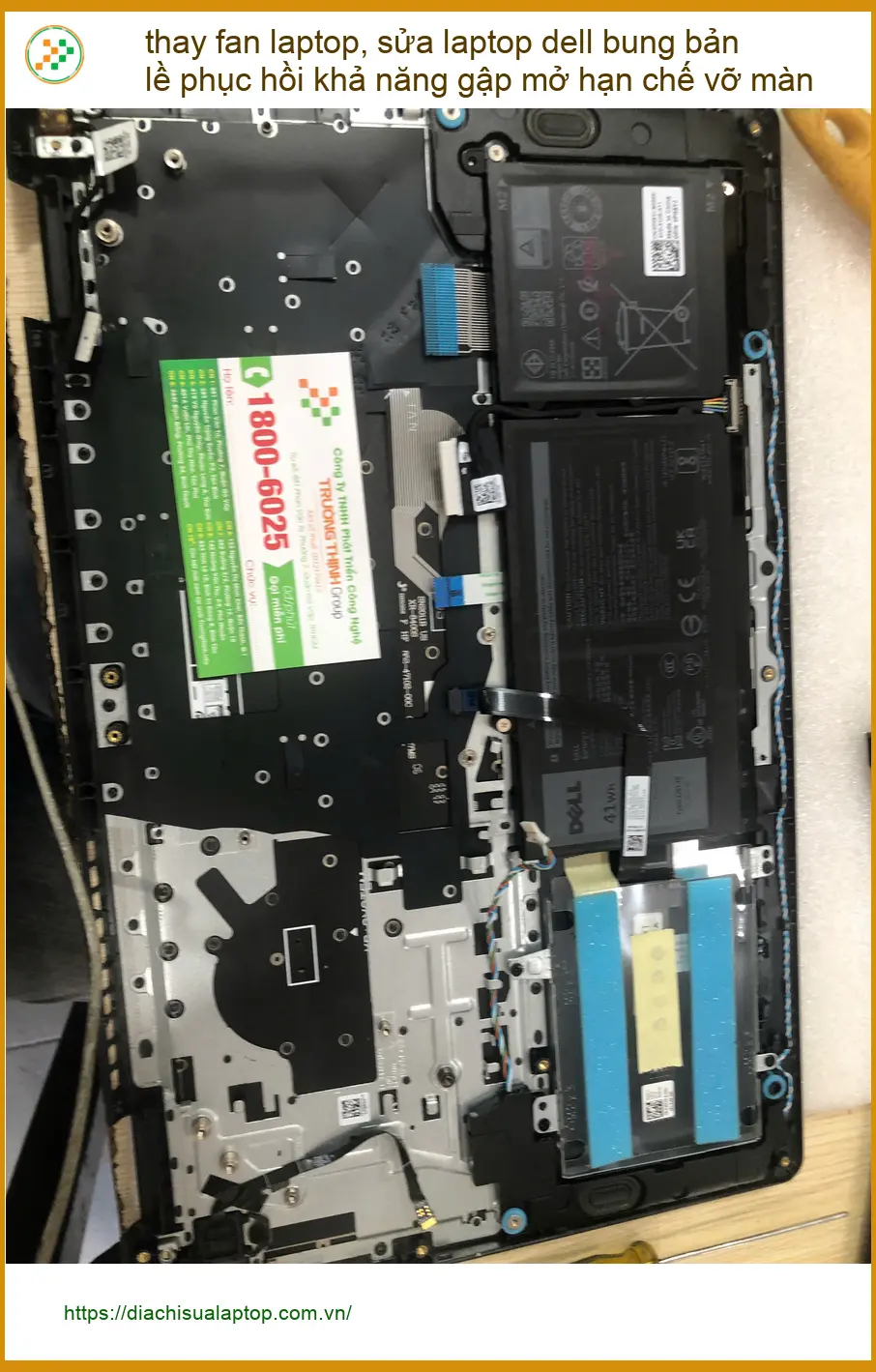 Anh Khoa kiến trúc sư: Sửa laptop Dell bung bản lề, thay fan Quận Bình Thạnh ảnh thực tế 1