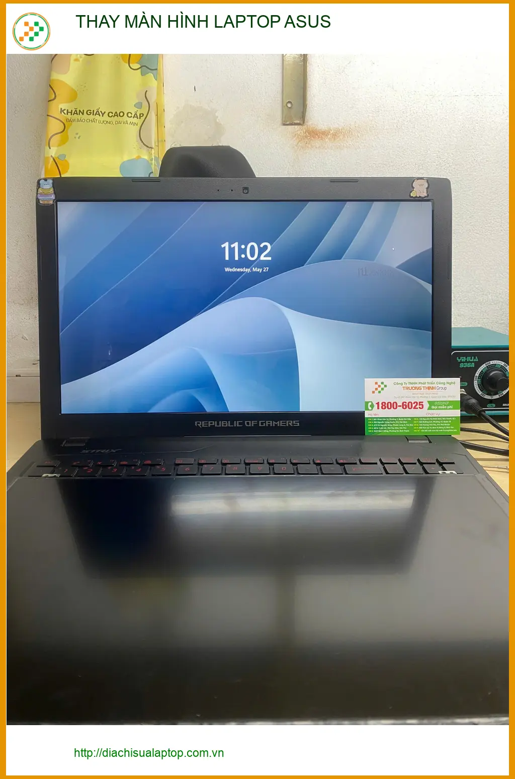 Anh Tấn kỹ sư đồ họa bị nứt màn hình laptop - Dịch vụ thay màn hình Asus Quận Gò Vấp uy tín ảnh thực tế 2