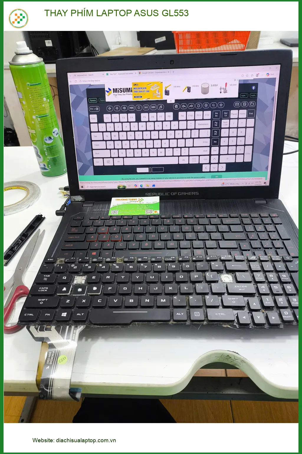 Anh Quân phàn nàn - Trung tâm thay phím laptop ASUS GL553 Quận Gò Vấp uy tín ảnh thực tế 2