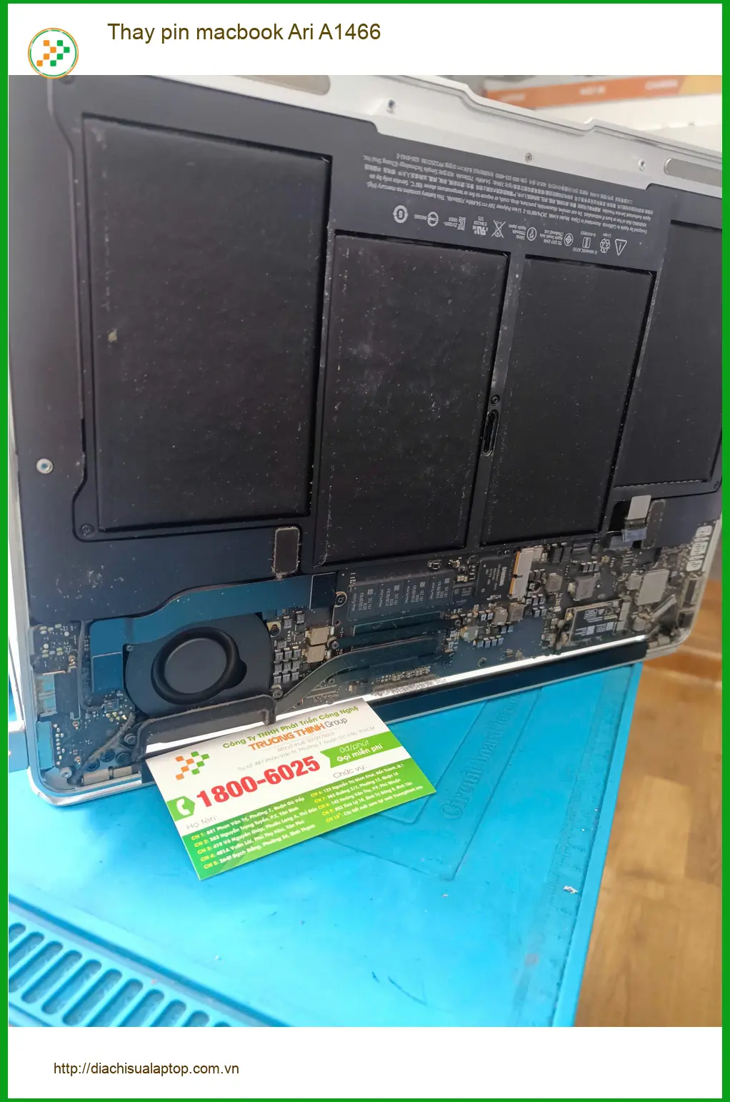 Anh Đạt nhân viên văn phòng tìm địa điểm thay pin macbook Ari A1466 Quận Tân Phú ảnh thực tế 1