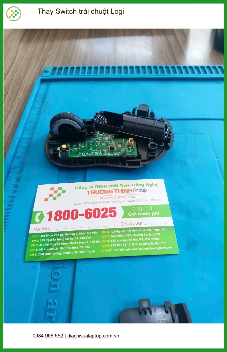 Chị Quỳnh nhân viên văn phòng thay Switch trái chuột Logi Quận Tân Phú lấy ngay 150k ảnh thực tế 2