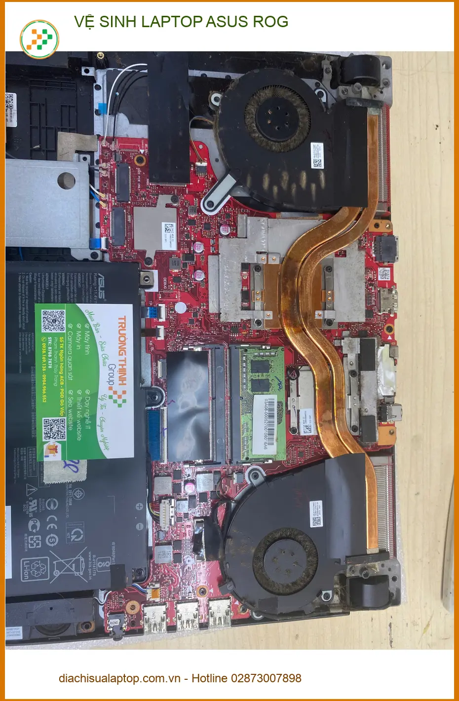 Anh Thịnh sinh viên lo lắng máy nóng - Trung tâm Vệ sinh LAPTOP ASUS ROG Quận Gò Vấp ảnh thực tế 1