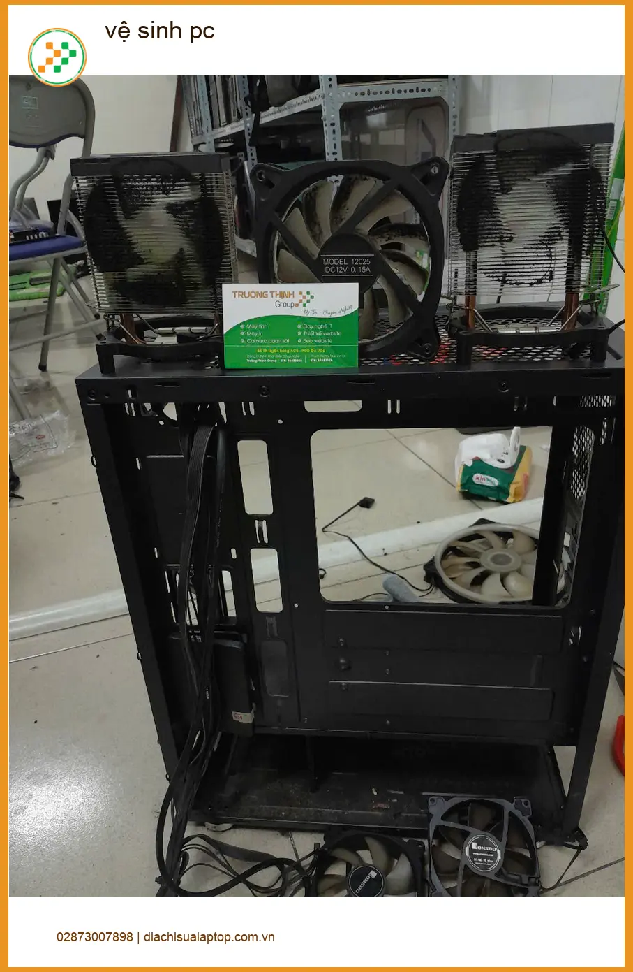 Tiệm vệ sinh pc Quận Thủ Đức uy tín - Anh Đạt lập trình viên xử lý máy nóng ran ảnh thực tế 1