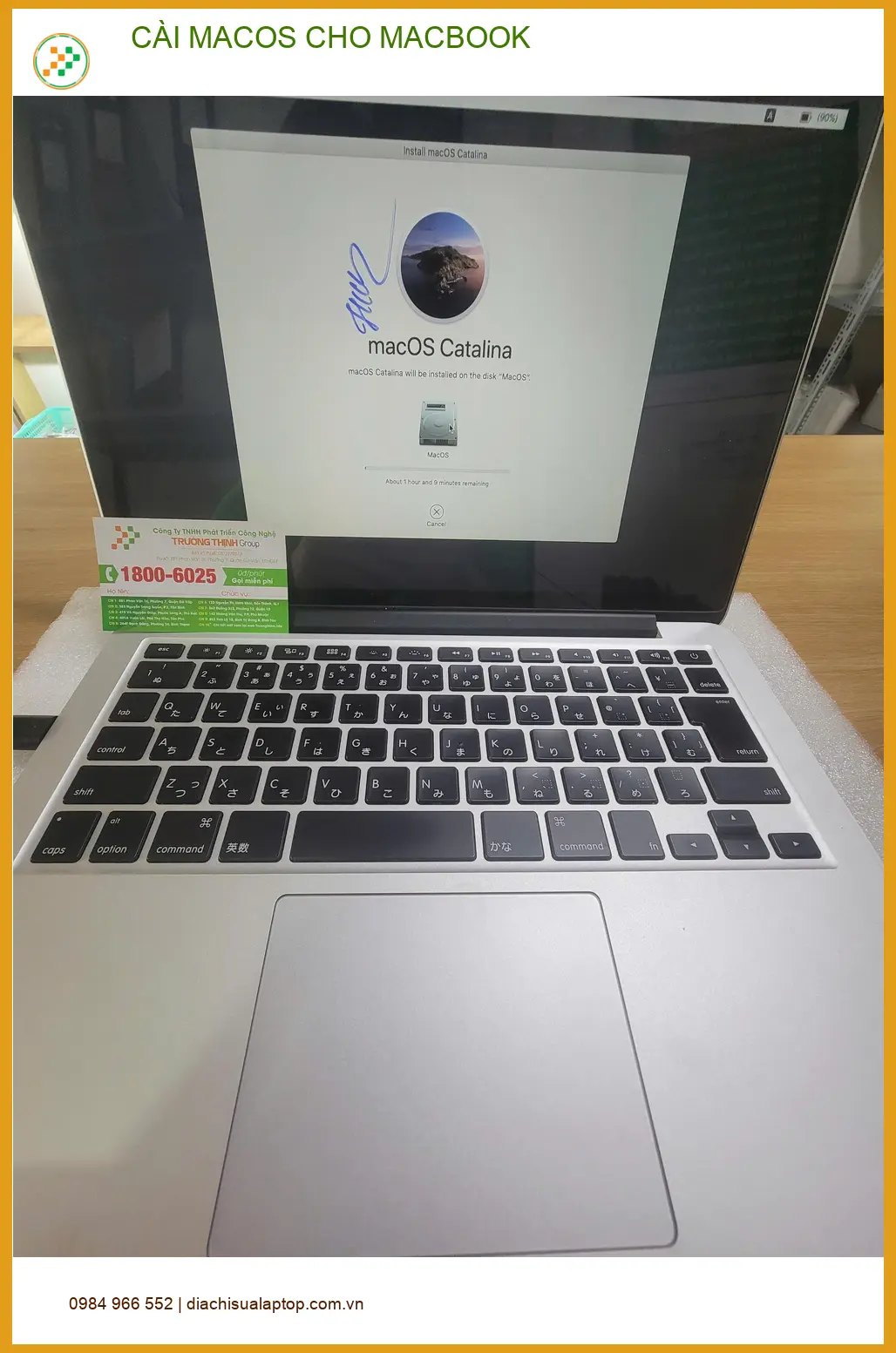 Dịch vụ cài macos cho macbook Quận Tân Bình uy tín - Anh Quang kỹ sư ảnh thực tế 1