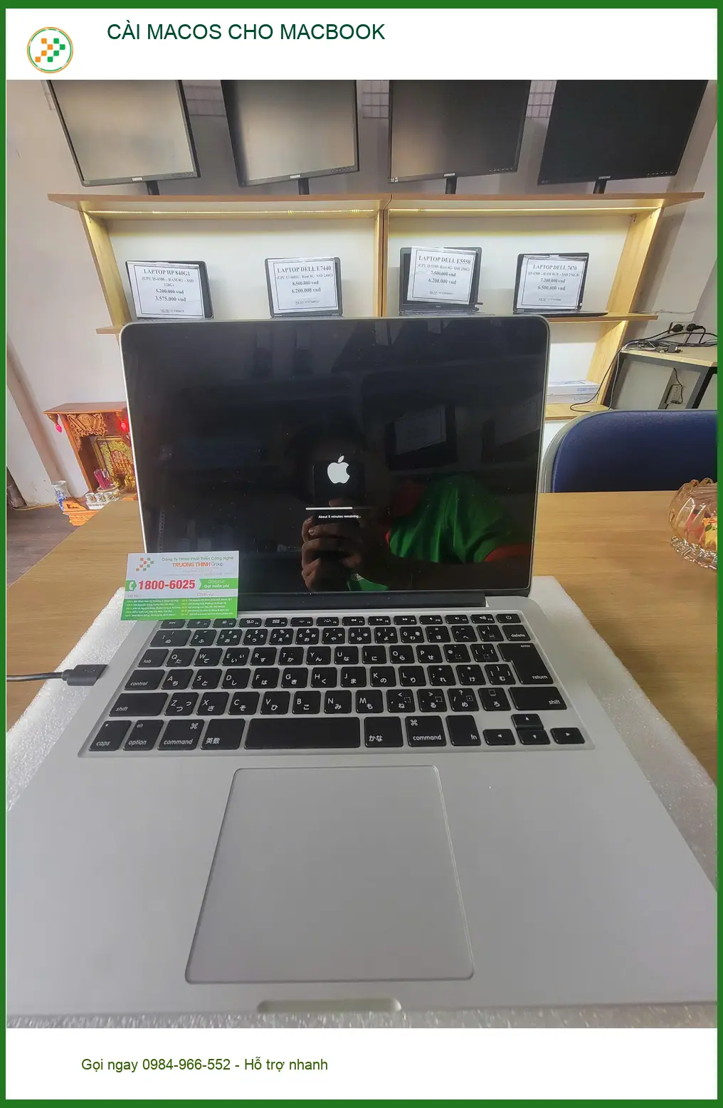 Dịch vụ cài macos cho macbook Quận Tân Bình uy tín - Anh Quang kỹ sư ảnh thực tế 2